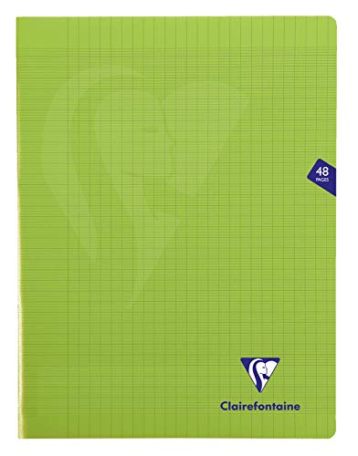 Clairefontaine 353311C - Packung mit 10 Heften Mimesys 24x32 cm, 24 Blatt 90g, französische Lineatur Seyès, Einband aus Polypropylen, Grün, 1 Pack von Clairefontaine