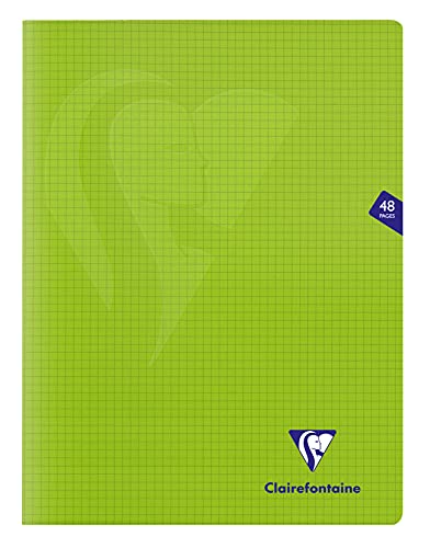 Clairefontaine 353312C - Packung mit 10 Heften Mimesys, DIN A4+, 24x32 cm, 24 Blatt 90g, kariert 5/5, Einband aus Polypropylen, Grün, 1 Pack von Clairefontaine