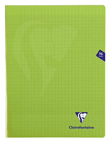 Clairefontaine 353361C - Packung mit 10 Heften Mimesys DIN A4+, 24x32cm, 48 Blatt Französische Lineatur, 90g, Einband PP, Grün, 1 Pack von Clairefontaine