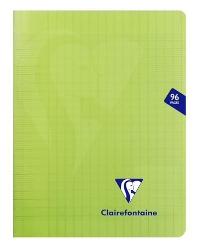 Clairefontaine 353741C - Schulheft / Heft Mimesys 17x22 cm, 48 Blatt 90g, französische Lineatur, geheftet, Einband aus PP, Grün, 1 Stück von Clairefontaine