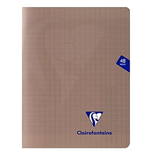 Clairefontaine 363751C - Schuheft /Heft Mimesys, 17x22 cm, 24 Blatt 90g, französische Lineatur, geheftet, Einband aus PP, Grau, 1 Stück von Clairefontaine