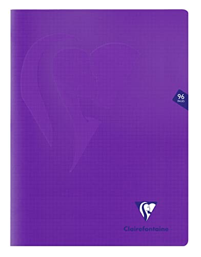 Clairefontaine 373362C - Packung mit 10 Heften Mimesys, DIN A4+, 24x32cm, 48 Blatt kariert, 90g, Einband PP, Lila, 1 Pack von Clairefontaine