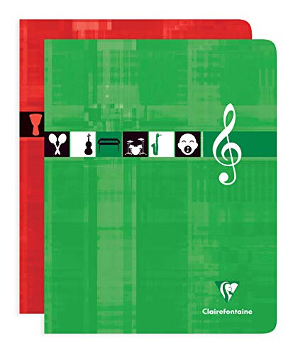 Clairefontaine 3799C - Noten- und Gesangsheft 17x22 cm, 56 Blatt 90g, liniert mit Notenlinien, ideal für Musikunterricht, geheftet, farbig sortiert, 1 Stück Clairefontaine 3799C - Noten- und Gesangsheft 17x22 cm, 56 Blatt 90g, liniert mit Notenlinien, ideal für Musikunterricht, geheftet, farbig sortiert, 1 Stück von Clairefontaine