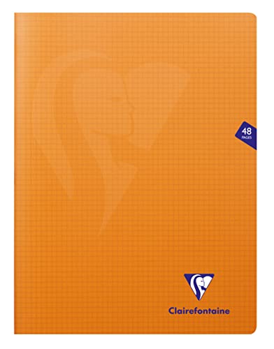 Clairefontaine 383312C - Heft Mimesys, DIN A4+, 24x32 cm, 24 Blatt 90g, kariert 5/5, Einband aus Polypropylen, Orange, 1 Stück von Clairefontaine