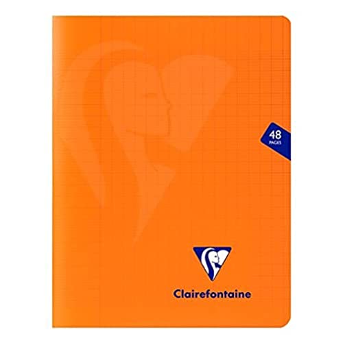 Clairefontaine 383751C - Schulheft / Heft Mimesys 17x22 cm, 24 Blatt 90g, französische Lineatur, Einband aus PP, geheftet, Orange, 1 Stück von Clairefontaine
