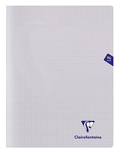 Clairefontaine 393362C - Schulheft Mimesys DIN A4+ 24x32 cm, robust mit Umschlag aus PP, 48 Blatt, kariert, 90g, Transparent, 1 Stück von Clairefontaine