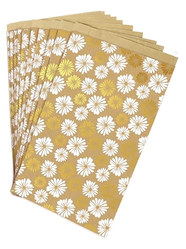 Clairefontaine 394117C – Beutel mit 50 Krafttaschen, 24 x 35 + 6 cm, Blumen von Clairefontaine