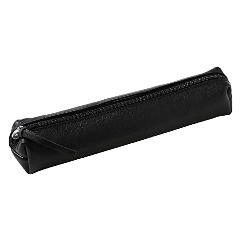 Clairefontaine 410001C Schlampermäppchen slim (aus Leder, 4x2,5x19,5 cm) 1 Stück schwarz von Clairefontaine