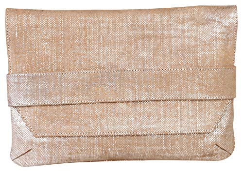 Clairefontaine 410059C Handtasche KLEO-PATHRA, aus Lammleder, 26 x 18cm, 1 Stück, Silber von Clairefontaine