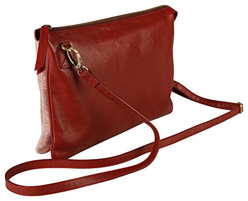 Clairefontaine 410076C Tasche Ruby DUO, aus Leder, 27 x 19cm, 1 Stück, Rot glänzend von Clairefontaine