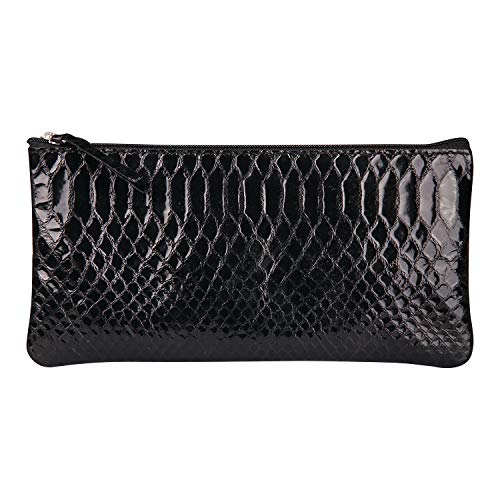 Clairefontaine 410181C - Flaches Schlamermäppchen aus Lammleder mit Pythonmuster 22x11 cm, ideal für Schulaccessoires und Make-up, schwarz, 1 Stück Clairefontaine 410181C - Flaches Schlamermäppchen aus Lammleder mit Pythonmuster 22x11 cm, ideal für Schulaccessoires und Make-up, schwarz, 1 Stück von Clairefontaine