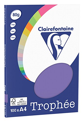 Clairefontaine 4116C - Ries Druckerpapier / Kopierpapier Clairalfa PPP, DIN A4, 80g, 100 Blatt, Violett, 1 Ries Clairefontaine 4116C - Ries Druckerpapier / Kopierpapier Clairalfa PPP, DIN A4, 80g, 100 Blatt, Violett, 1 Ries von Clairefontaine
