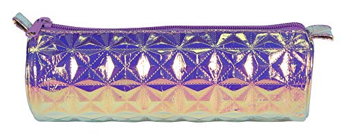 Clairefontaine 420025C - Rundes Schlampermäppchen mit holografischem Muster Ø7x22 cm, ideal für Schulaccessoires und Make-up, violett, 1 Stück von Clairefontaine