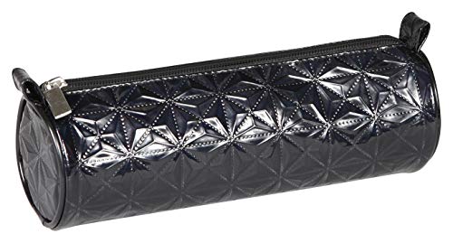 Clairefontaine 420030C - Rechteckiges Schlampermäppchen mit 2 Fächern, mit holografischem Muster, 22x7x8 cm, schwarz, 1 Stück von Clairefontaine