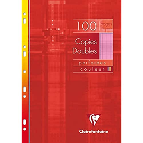 Clairefontaine 4743C Packung Kanzleibögen DIN A4 (gelocht, 100 Blatt, französische Lineatur) 1 Pack rosa von Clairefontaine