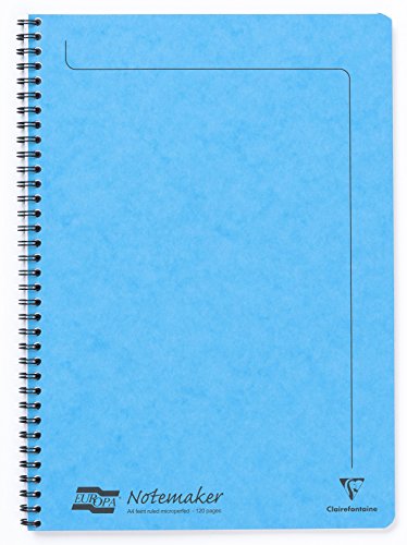 Clairefontaine 482/1148Z - Notizheft mit Spiralbindung Europa Notemakers 60 Blatt mikroperforiert 21x29,7 cm 90g liniert, 1 Stück, Türkis von Clairefontaine