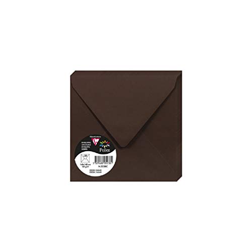 Clairefontaine 5238C - Packung mit 20 Umschläge Pollen, 14x14cm, 120g, ideal für Ihre Einladungen und Korrespondenz, Kakaobraun, 1 Pack Clairefontaine 5238C - Packung mit 20 Umschläge Pollen, 14x14cm, 120g, ideal für Ihre Einladungen und Korrespondenz, Kakaobraun, 1 Pack von Clairefontaine