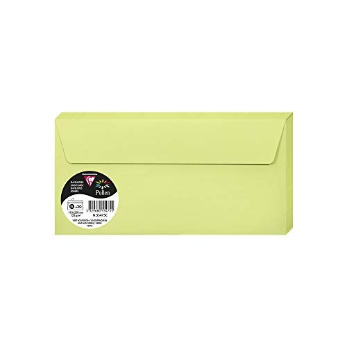 Clairefontaine 55475C - Packung mit 20 Umschläge Pollen, Format DL, 110 x 220 mm, 120g, ideal für Einladungen und Korrespondenz, Knospengrün, 1 Pack Clairefontaine 55475C - Packung mit 20 Umschläge Pollen, Format DL, 110 x 220 mm, 120g, ideal für Einladungen und Korrespondenz, Knospengrün, 1 Pack von Clairefontaine
