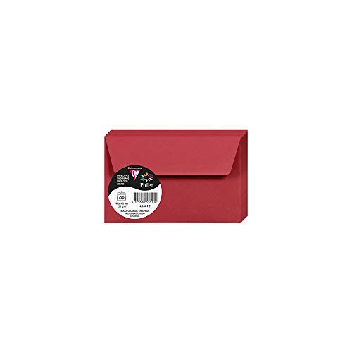Clairefontaine 5581C - Packung mit 20 Umschläge Pollen, 90 x 140 mm, 120g, ideal für Einladungen und Korrespondenz, Kirschrot, 1 Pack Clairefontaine 5581C - Packung mit 20 Umschläge Pollen, 90 x 140 mm, 120g, ideal für Einladungen und Korrespondenz, Kirschrot, 1 Pack von Clairefontaine