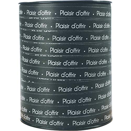 Clairefontaine 602129C - Spule "Plaisir d'offrir" 250 m x 10 mm, ideal für Geschenke, 1 Stück, Schwarz / Weiß von Clairefontaine