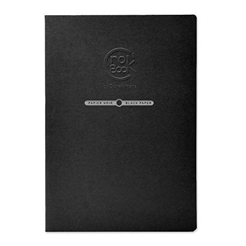 Clairefontaine 60316C Skizzenheft Crok'Book (120g, schwarz, 20 Blatt, 21 x 29,7 cm, ideal zum Skizzieren, Notieren oder Zeichnen) 1 Stück schwarz von Clairefontaine