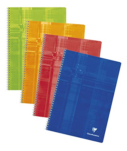 Clairefontaine 68142C - Packung mit 10 Notizbücher mit Spiralbindung, DIN A4, kariert, 90 g, 50 Blatt, farbig sortiert, 1 Pack von Clairefontaine