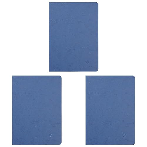 Clairefontaine 733004C Heft AgeBag (DIN A4, 21 x 29,7 cm, blanko, ideal für Ihre Notizen und Zeichnungen, 48 Blatt) 1 Stück blau (Packung mit 3) von Clairefontaine