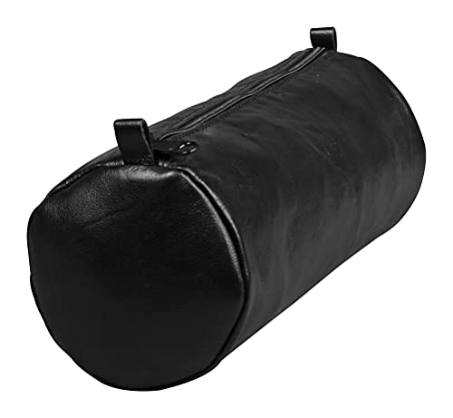 Clairefontaine 77031C Schlampermäppchen Age Bag (aus Leder, 22 x 8 cm, rund, groß, mit Metallverschluß) schwarz von Clairefontaine