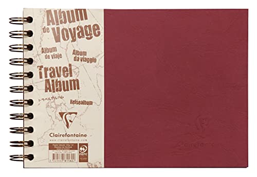 Clairefontaine 781162C - Reisealbum Age Bag, DIN A5, 14,8 x 21 cm quer, liniert, 40 Blatt,120 g) rot von Clairefontaine