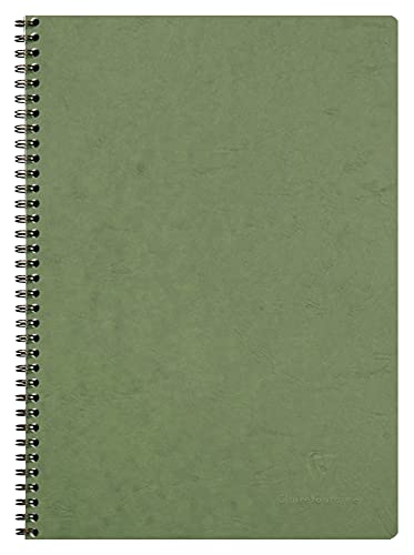 Clairefontaine 781423C Agebag Spiralbuch (DIN A4, 21 x 29,7 cm, 50 Blatt, kariert, Doppelspiralbindung, praktisch für unterwegs, robust und belastbar) 1 Stück grün von Clairefontaine