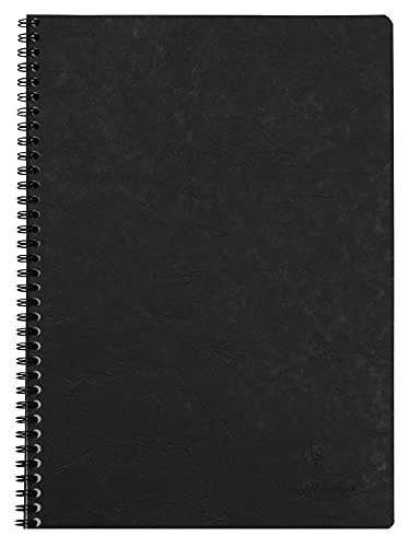 Clairefontaine 781451C Spiralbuch (DIN A4, 21 x 29,7 cm, Age Bag liniert mit Rand, 50 Blatt) 1 Stück schwarz von Clairefontaine