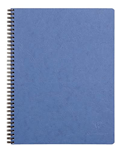 Clairefontaine 782524C - Heft / Collegeblock Age Bag mit Doppelspirale, DIN A4+, 22,5x29,7 cm, 80 Blatt abtrennbar, perforiert, 4-fach gelocht, kariert, Blau, 1 Stück von Clairefontaine