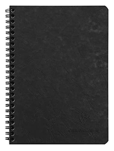 Clairefontaine 785321C Spiralbuch (DIN A5, 14,8 x 21 cm, Age Bag kariert, 50 Blatt) 1 Stück schwarz von Clairefontaine