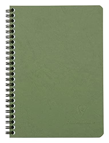 Clairefontaine 785323C Spiralbuch (DIN A5, 14,8 x 21 cm, Age Bag kariert, 50 Blatt) 1 Stück grün von Clairefontaine