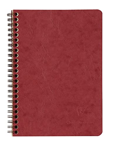 Clairefontaine 785662C Spiralbuch (DIN A5, 14,8 x 21 cm, Age Bag liniert, 3 Taschen, 60 Blatt) 1 Stück rot von Clairefontaine