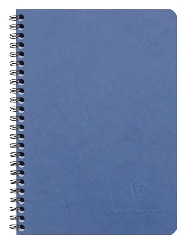 Clairefontaine 785664C - Spiralbuch Age Bag, DIN A5, 14,8 x 21 cm, liniert, 3 Innentaschen, 60 Blatt) 1 Stück blau von Clairefontaine