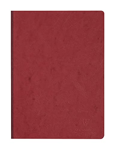 Clairefontaine 791422C - Notizbuch / Heft AgeBag DIN A4 21xx29,7 cm, mit Leinenstruktur, kariert 96 Blatt, Rot, 1 Stück von Clairefontaine