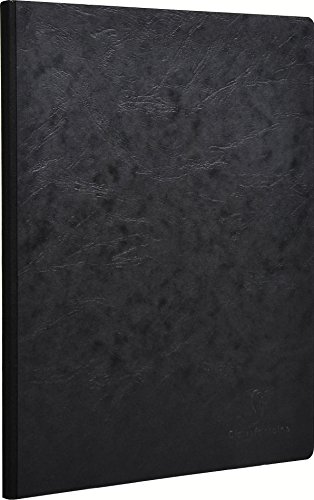 Clairefontaine 791461C Heft, A4 Leinen, Age Bag, liniert mit Rand, 96 Blatt, schwarz von Clairefontaine