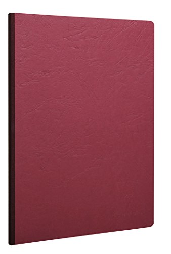 Clairefontaine 791462C - Notizbuch / Kladde Age Bag DIN A4 21x29,7 cm, liniert, 96 Blatt, 90g, geleimt mit Lederstruktur, mit bedruckten Vorsatzblättern, Rot, 1 Stück von Clairefontaine