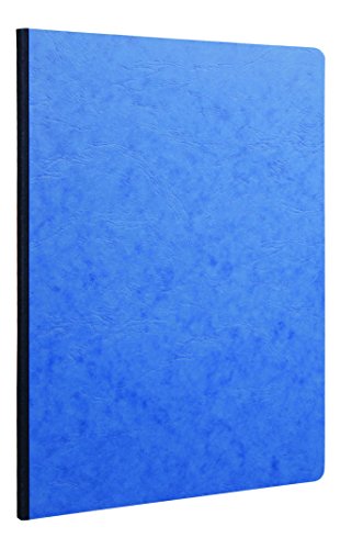 Clairefontaine 791464C - Notizbuch / Kladde Age Bag DIN A4 21x29,7 cm, liniert 96 Blatt 90g, geleimt mit Lederstruktur, mit bedruckten Vorsatzblättern, Blau, 1 Stück von Clairefontaine