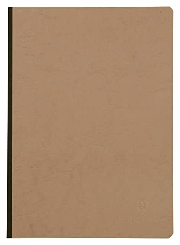 Clairefontaine 79146C - Notizbuch / Kladde Age Bag DIN A4 21x29,7 cm, liniert 96 Blatt, 90g, geleimt mit Lederstruktur, mit bedruckten Vorsatzblättern, Tabakbraun, 1 Stück von Clairefontaine