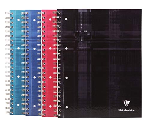 Clairefontaine 8212C - BIND'O BLOCK Hardcover-Notizbuch, A4, mit Spiralen, 5x5-Raster mit einem Rand von 160 Seiten, 1 Einheit, sortiertes Modell von Clairefontaine