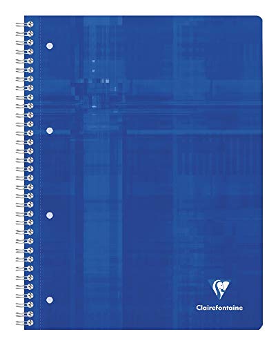 Clairefontaine 8251C - Packung mit 5 Collegeblöcken DIN A4+ mit Ringbuchlochung, 4-fach gelocht, 80 Blatt französische Lineatur, 90g, farbig sortiert, 1 Pack von Clairefontaine