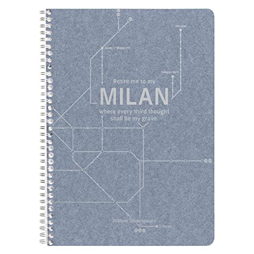 Clairefontaine 83535C - Notizheft Jeans métro, mit Doppelspirale, DIN A4, 21x29,7cm, 74 Blatt liniert mit Rand, 1 Stück, Motive sortiert von Clairefontaine