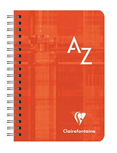 Clairefontaine 8509C - Adressbuch / Vokabelheft 9,5x14cm mit Doppelspirale, 90 Blatt kariert 90g, farbig sortiert, 1 Stück von Clairefontaine