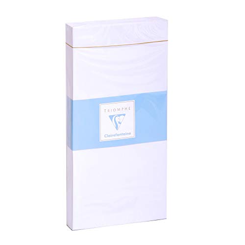 Clairefontaine 8515C - Packung mit 25 Umschlägen Triopmhe weiß gefüttert DL- 110x220mm, vertraulich, Naßklebend, 130g, 1 Pack von Clairefontaine