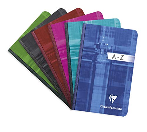 Clairefontaine 9599C - Packung mit 5 Kladden/Adressbuch 9x14cm mit Softcover, 96 Blatt kariert 90g, farbig sortiert, 1 Pack von Clairefontaine