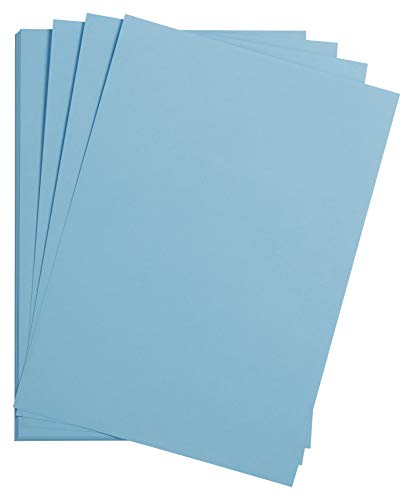 Clairefontaine 975271C Packung mit 25 Bastelkartons Maya, 185g, DIN A4, 21 x 29,7cm, 1 Pack, himmelblau von Clairefontaine