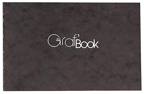 Clairefontaine 975803C Zeichenheft Graf’Book 360° (mit Fadenheftung, Querformat, 11 x 17cm, 100g, säurefrei, pH neutral) 1 Stück, schwarz von Clairefontaine