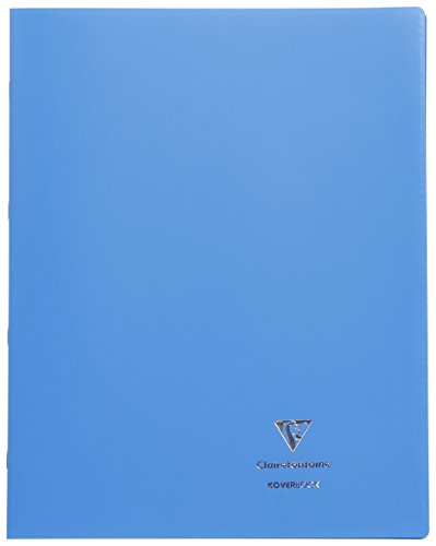 Clairefontaine 981412C - Heft Koverbook DIN A4+ 24x32 cm, 48 Blatt 90g, französische Lineatur, Einband aus opakem Polypropylen, 100% recycelt, Blau, 1 Stück von Clairefontaine